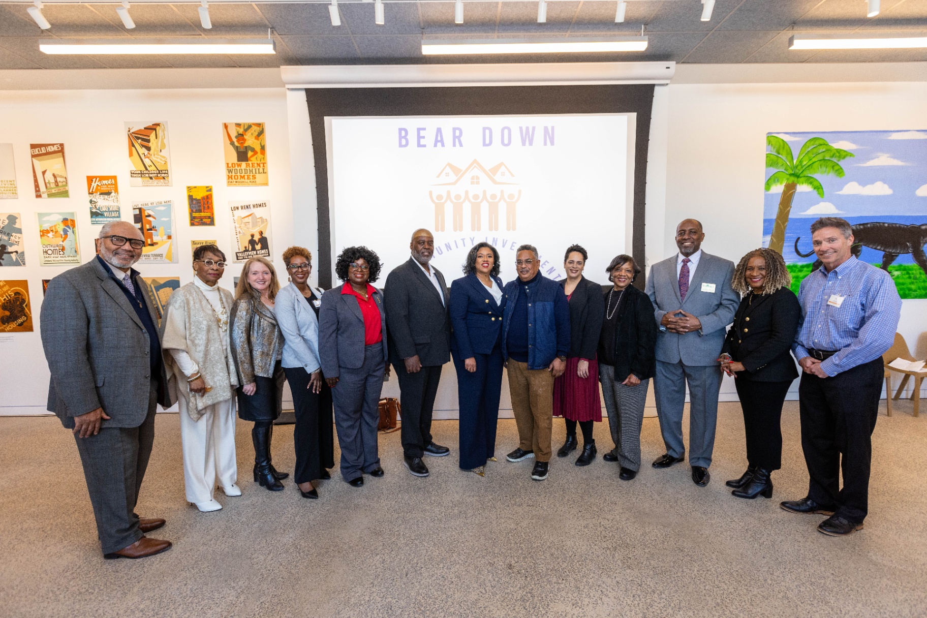 The Bear Down team and partners gathered at the launch event